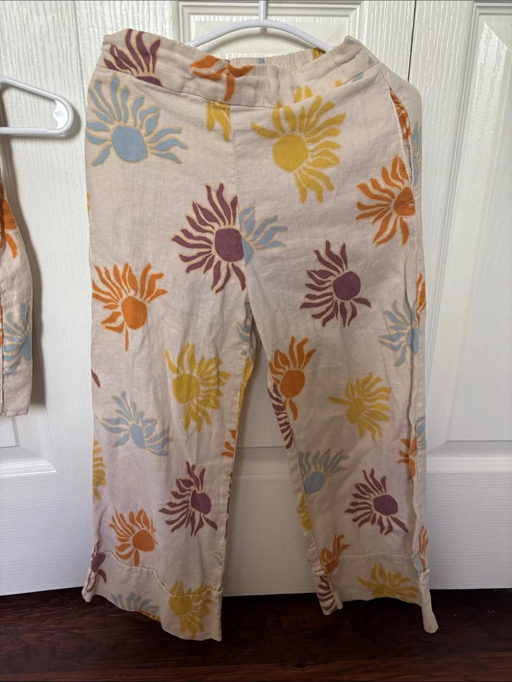 Zara Cream Kids Two-Piece Sunburst Set with Yellow, Orange, Blue, Purple Print